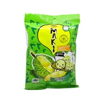 Rijst Graan Snacks Thailand Snack Groothandel Geen Gluten Durian Smaak Zak Pakket 35G