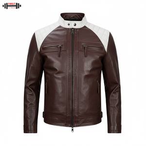 Veste en cuir d'hiver pour homme personnalisée authentique, style bombardier, moto, fermeture éclair, imperméable, coupe-vent, cuir PU de haute qualité - Product Image 1