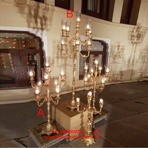 Gold Embossed Candelabra with Flower Bowl Unique Design Party & Christmas Decoration Handmade Luxury <b>Candle</b> Holder with 4 Arms - Product Image 6