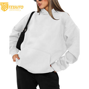 เสื้อฮู้ดตัวสั้นโอเวอร์ไซส์สำหรับผู้หญิงผ้าคอตตอน100% พิมพ์โลโก้ตามสั่งสำหรับฤดูหนาว - Product Image 6