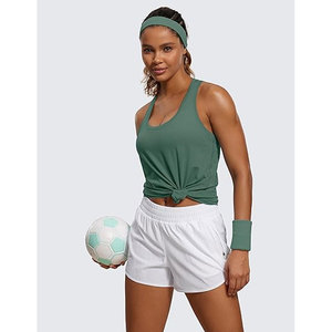 Camisetas sin mangas de entrenamiento para mujer Active Athletic Gym Workout Tank Top Running Ejercicio Yoga Regular Fit Racerback Tank Top - Product Image 6