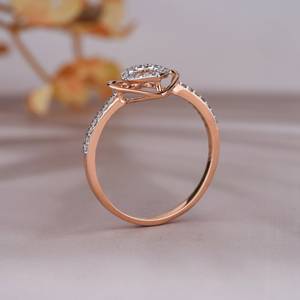 แหวนเพชรโมอิสหัวใจคู่14K แหวนชุบโรสโกลด์925สเตอร์ลิงรักไม่มีที่สิ้นสุดแหวนสำหรับหมั้น - Product Image 6