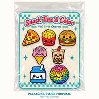 Lot de 7 breloques personnalisées Kawaii en PVC pour chaussures, thème restauration rapide (burger, frites, pizza, soda), pour sabots, vente en gros