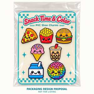 Lot de 7 breloques personnalisées Kawaii en PVC pour chaussures, thème restauration rapide (burger, frites, pizza, soda), pour sabots, vente en gros - Product Image 6