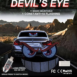 Nouvelles lumières LED pour vitres arrière de voiture, motif œil de démon avec visage souriant, lumières décoratives d'avertissement et d'ambiance - Product Image 4