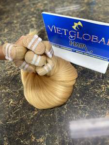 Vente chaude 3-5% Extensions de cheveux de trame droites de couleur blonde du Vietnam Cheveux humains cambodgiens vierges de qualité NTP - Product Image 3