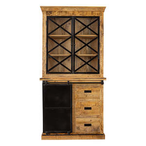 Mangohouten Milan 120 cm Buffetkast met deurtjes gemaakt van Hout en Eik - Product Image 1