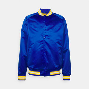 Chaqueta de béisbol universitaria de alta calidad de tela de satén de poliéster 100% Premium, chaqueta de seda de temporada de invierno, chaqueta en blanco lisa - Product Image 3