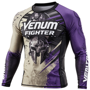 Manufacturer Premium Rash Guard <b>Athletic</b> Compression Training Shirt Custom Logo Printing Sportswear Venum Fighter Rash Guard - Product Image 2