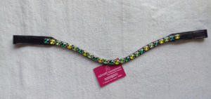 Alta calidad 100% cuero genuino hecho a mano ecuestre ceja banda suave acolchado cristal diseño precio al por mayor para propietarios de caballos - Product Image 4