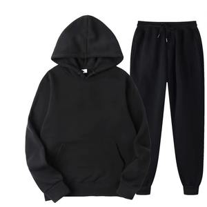 Men's Autumn Winter Two-Piece Set Solid Color <b>Hoodie</b> Pants Fashionable Casual Sports <b>Print</b> Pattern Sizes S-3XL Men's Tracksuit - Product Image 3