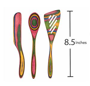 Tazón de pellizco Redondo Múltiples colores Juego de herramientas de cocina de madera de mango de Acacia natural común Hecho EN LA India - Product Image 3