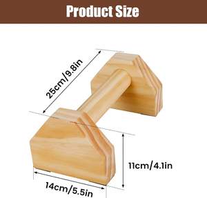1 par de barras de realce de madera, marco de soporte con mango, soportes de flexiones, Base antideslizante, equipo de entrenamiento en casa - Product Image 5