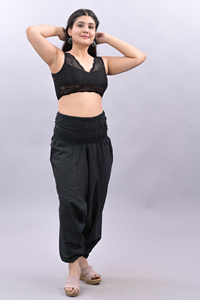 Pantalones de pierna ancha de algodón para mujer, novedad de verano, pantalones bombachos holgados hechos a mano, pantalones informales de cintura alta, pantalones bombachos de algodón, pantalones Hippie bohemios - Product Image 4