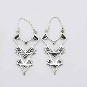 Exclusif Triangle 925 Boucles d'oreilles en argent sterling Femmes Mode Boucles d'oreilles fines Bijoux - Product Image 6