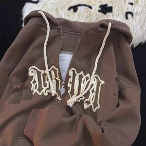 Sweat à capuche personnalisé 100% coton imprimé en 3D, sweat à capuche en molleton français lourd imprimé en poudre, sweat à capuche personnalisé brodé avec fermeture éclair - Product Image 3