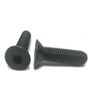 3/8-16X3/4 Tornillo de cabeza plana Zócalo de rosca de óxido negro para piezas de maquinaria de construcción - Product Image 1