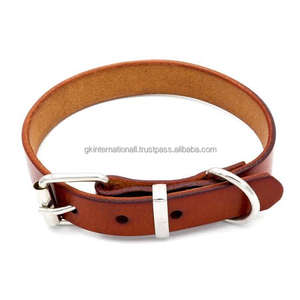 Colliers pour chiens en cuir en gros dans toutes les tailles et couleurs personnalisées avec des accessoires en laiton réglables de haute qualité fabriqués en Inde - Product Image 6