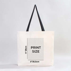 Custom 10 oz Cotton Canvas <b>Beach</b> Tote <b>Bag</b> with Black Handles 19 16 4 Inches Washable 48 41 10 cm - Product Image 3