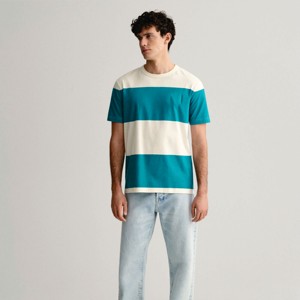 T-shirt rayé à la mode pour homme-Durable, confortable et idéal pour les vêtements décontractés et les looks tendance" - Product Image 1