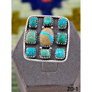 Anillo Ajustable Hecho a Mano en el Suroeste con Turquesa Royston y Engaste de Plata de Ley, Regalo - Product Image 2