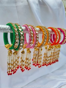 Brazalete DE TRABAJO Kundan de hilo de seda, favor Haldi Mehendi Sangeet, regalo de inauguración de la casa, recuerdo de fiesta y Festival, regalo de dama de honor - Product Image 3