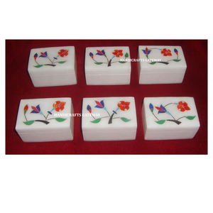 Manufacture And Wholesaler Of Pure <b>White</b> Marble Inlay Rectangle Shape Jewelry Storage <b>Box</b> For <b>Gifted</b> Purpose In Best Low Price - Product Image 1