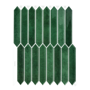 Azulejo Autoadhesivo Hexagonal Verde para Pared, Vinilo Decorativo Impermeable 3D para Decoración del Hogar - Product Image 1