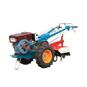 Cultivadores de jardim de fazenda de duas rodas mini tratores manuais baratos pequeno leme trator com motor diesel