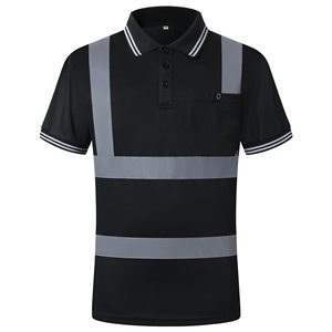 Polo personnalisé en coton et polyester, maille respirante, séchage rapide, léger, bande réfléchissante, sécurité nocturne, visibilité élevée - Product Image 6