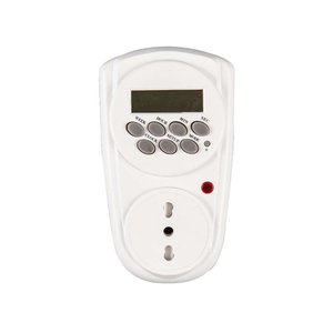 Presa elettrica Timer digitale settimanale con spina 16A, presa doppia 10/16A, Max 3680W-materiali elettrici/spine - Product Image 1