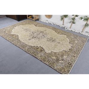 พรมวินเทจขนาด 5.5x9.2 ฟุต พรมตุรกีขนาดใหญ่ พรมขนสัตว์ลายสัตว์สีน้ำตาลเบจ - Product Image 4