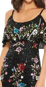 Robe de soirée élégante de My Darling Sans manches Broderie florale de paillettes Perles Trompette/Sirène Mid Open Full Length Parties - Product Image 3