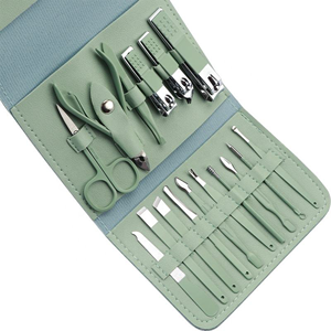 Wholesale 16 Piece Stainless Steel Manicure <b>Pedicure</b> Kit Custom Logo Nail Care <b>Set</b> with Cuticle Scissors OEM Private Label - Product Image 1