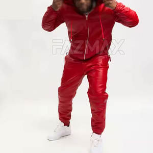 Survêtement en cuir pour hommes de couleur personnalisée Vêtements décontractés pour hommes Survêtement en cuir de mode pour hommes fabriqué par les fabricants OEM - Product Image 3