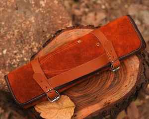 Juego de Cuchillos de Chef de Acero con Alto Contenido de Carbono, 7 Piezas, Hechos a Mano, con Mango de Madera, para Uso en Restaurantes, Incluye Bolsa de Cuero, Cuchillos para Cortar Carne - Product Image 6