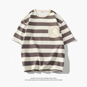 2023 Hip Hop Loose Mens Streetwear T-shirts Casual Classic 2023 Summer Short Sleeves Striped T Shirt Tees Plus Oversize 3XL 4XL