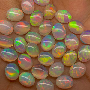 Blanc naturel 4-6 MM éthiopien Welo Opal Cabochon bonne qualité Multi Flashy forme ovale Lot pour la fabrication de bijoux - Product Image 3