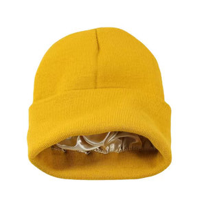 Chapeaux tricotés Beanie unisexe solide automne hiver casquette vierge couleur haute qualité chaud personnalisé Beanie logo de broderie personnalisé - Product Image 4