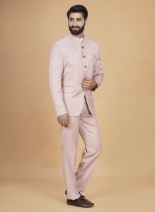 Traje Clásico Rosa para Hombre de 2 Piezas, Colección India para Fiestas, Bodas y Uso Diario, Disponible para Exportación - Product Image 4