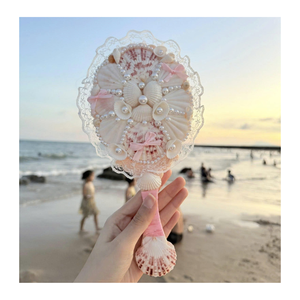 Miroir de coquille de conception unique et peigne de coquille pour les coffrets cadeaux de plage fournis par l'exportateur du Vietnam 99 données d'or - Product Image 5