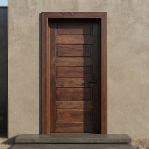 Ensemble de porte d'entrée moderne en Merbau massif à 5 panneaux horizontaux encastrés, finition étanche pour appartement extérieur - Collection Artisan Estate - Product Image 4