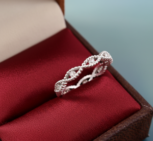 Anillo de Plata de Ley 925 para Mujer, Anillo Clásico de Banda con Nudo Trenzado, Anillo de Eternidad - Product Image 4