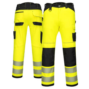 Haute visibilité réfléchissant sécurité travail porter pantalon haute visibilité 100% coton double poches lavable séchage rapide salut vis hommes pantalon de sécurité - Product Image 1
