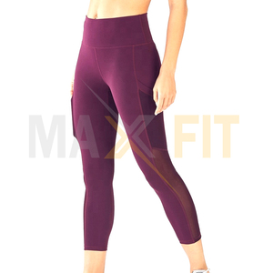 High Quality <b>Ladies</b> Sportswear Breathable Flannel Gym <b>Leggings</b> with Logo on Waist Active Women's Yoga Workout Pant - Product Image 1