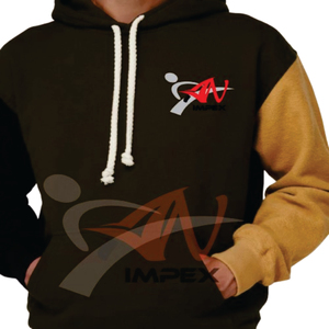 เสื้อฮู้ดดี้พิมพ์ลายดิจิทัลคุณภาพสูงสำหรับผู้ชาย ตัดเย็บแบบสามสี พร้อมโลโก้พิมพ์ตามสั่ง วัสดุสั่งทำพิเศษ - Product Image 2