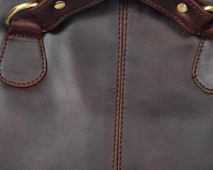 Sac à dos convertible en cuir véritable marron foncé pour femme, sac fourre-tout à fermeture éclair, style vintage, 2 en 1, sac à dos pour ordinateur portable, sac à main - Product Image 6