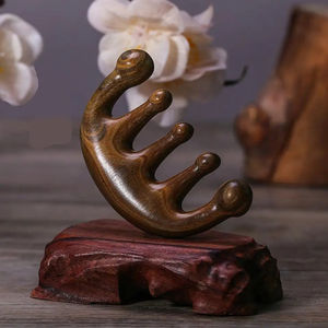 Peine de Masaje Portátil de Sándalo Verde Natural para Raspado de Meridianos, Mango de Madera Pulida, IBS, Moderno, para Hogar, Salón y Viajes - Product Image 5