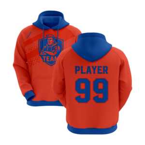 Red <b>Navy</b> Full Sleeve Team Hood with <b>Fleece</b> 100% Cotton Slim Fit Sublimation Print Breathable Full Customised Hood - Product Image 2