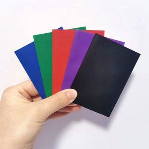 Porte-cartes minimaliste en PU, 3 couleurs, design mat, noir, bleu, vert, rouge, violet, sans fermeture, étui pour cartes de visite - Product Image 1